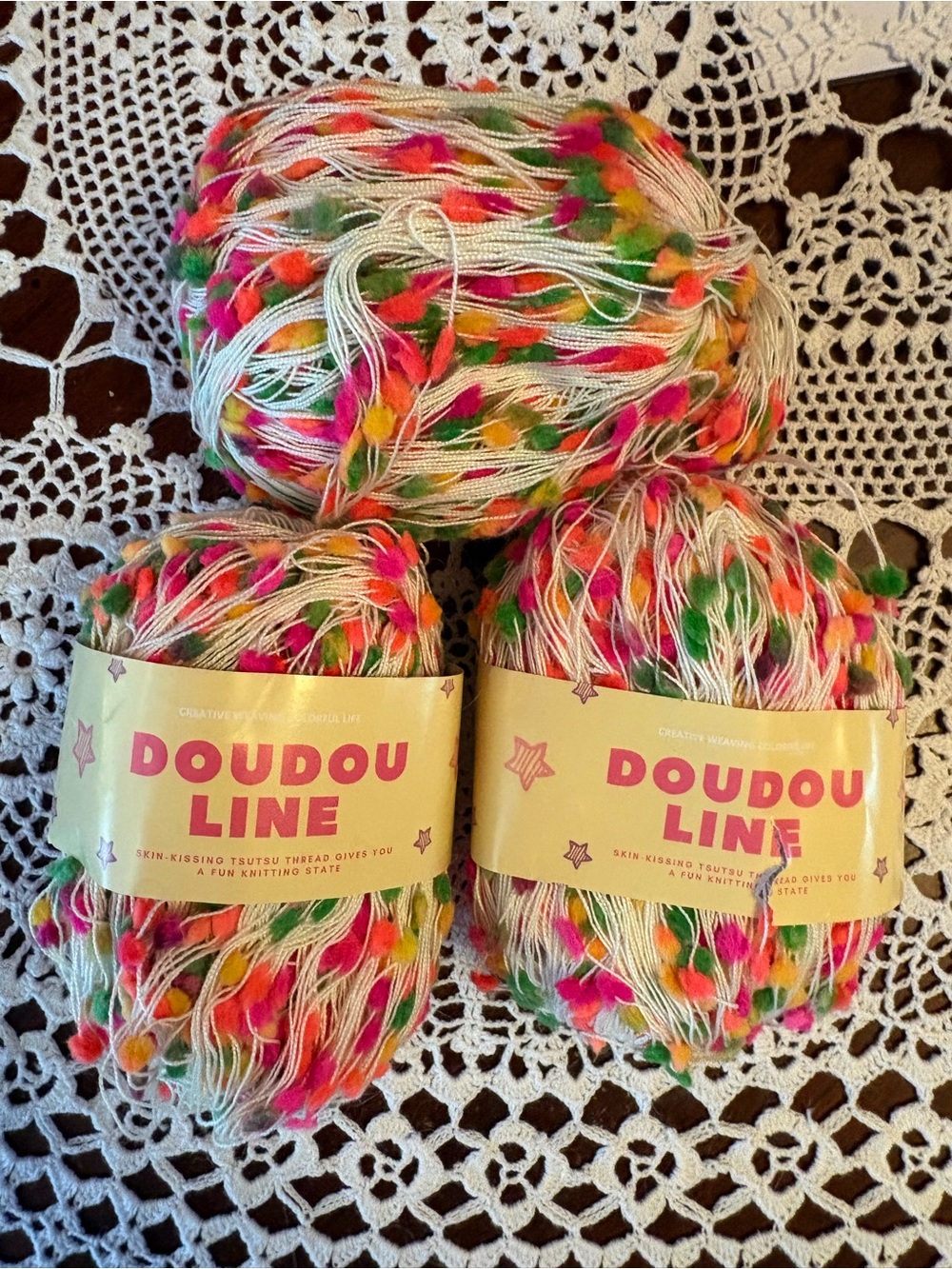 Multicolor Pom-Pom Yarn lot